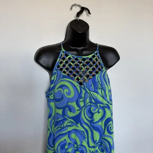 Lilly Pulitzer Womens Lattice Dress Small Racerback Gold Coins Coastal Vacation - Picture 3 of 8